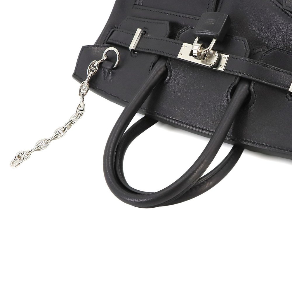 Hermes Birkin 25 Rock Hand Bag Volupt Black B Stamp Silver Hardware - Picture 5 of 10